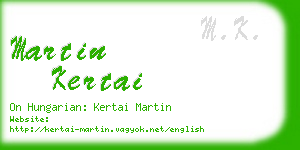 martin kertai business card